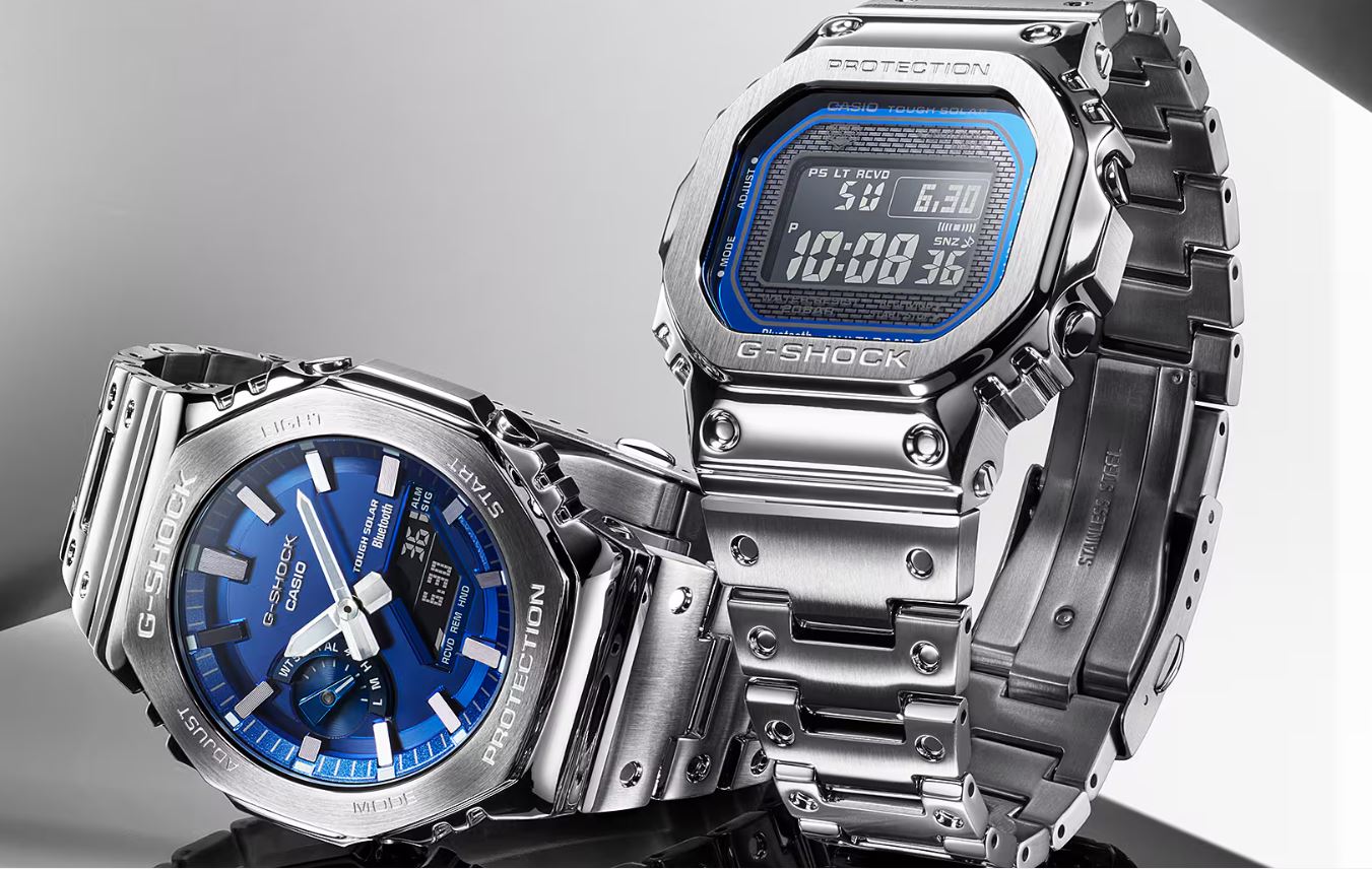 металлические часы G-Shock GM-B2100AD-2A и G-Shock GMW-B5000D-2