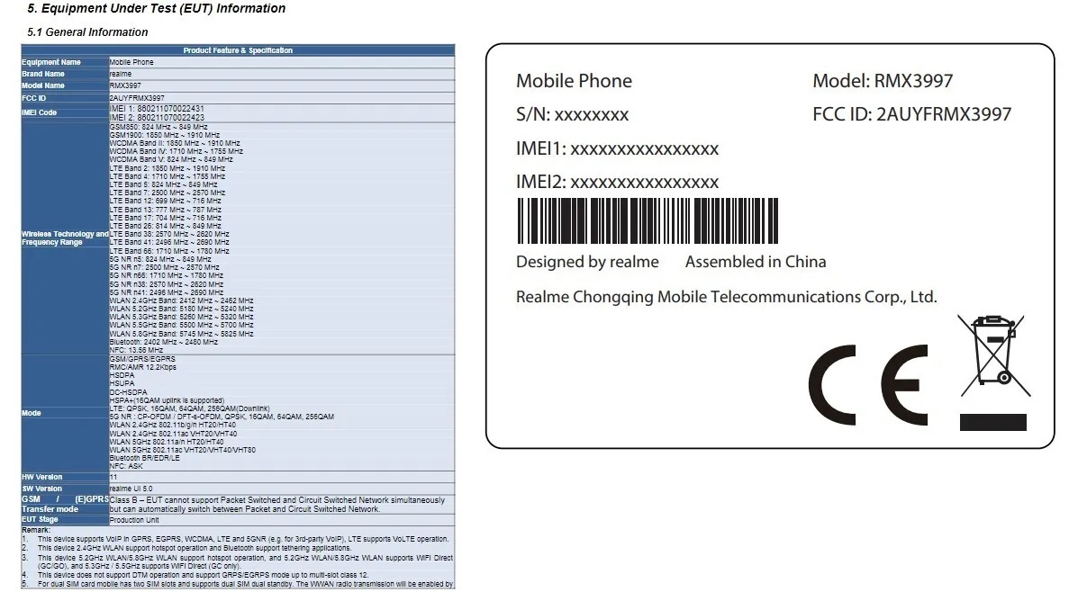 Realme 12x 5G появился в базе данных FCC