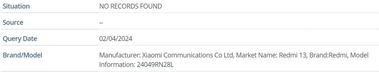 Redmi 13 с HyperOS прошел сертификацию FCC