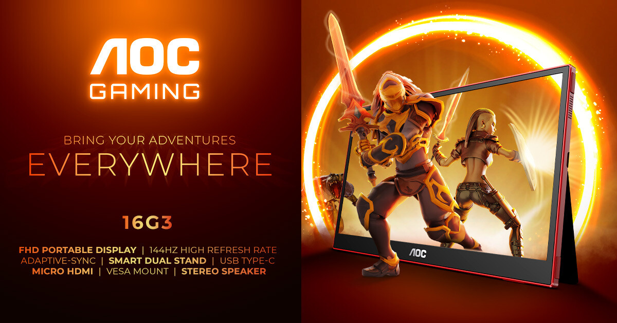 портативный игровой монитор AOC GAMING 16G3
