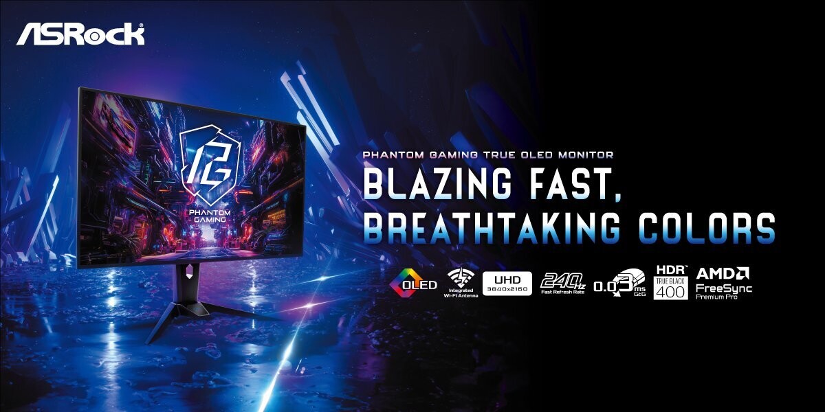 Представлен монитор ASRock Phantom Gaming PGO32UFS с 4K-дисплеем