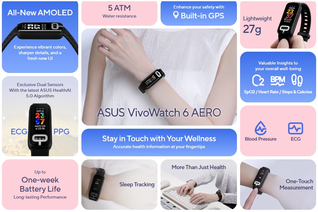 умный браслет ASUS VivoWatch 6 Aero