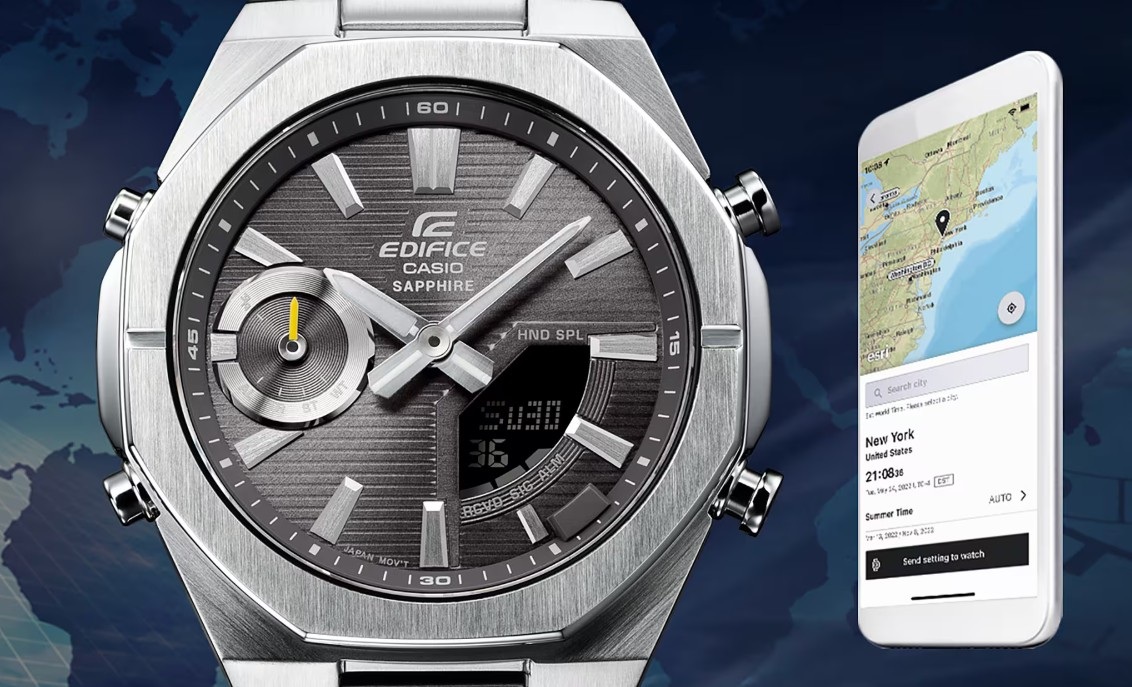 Casio выпустила новые EDIFICE ECB-S10D-2A и ECB-S10D-8A в металлическом корпусе