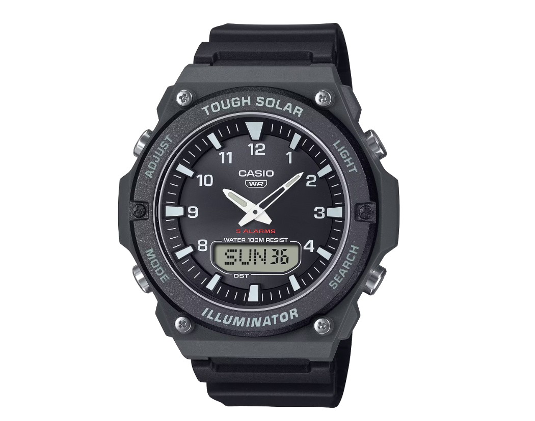 Часы Casio AQ-S820W-1AV в классическом чёрном цвете