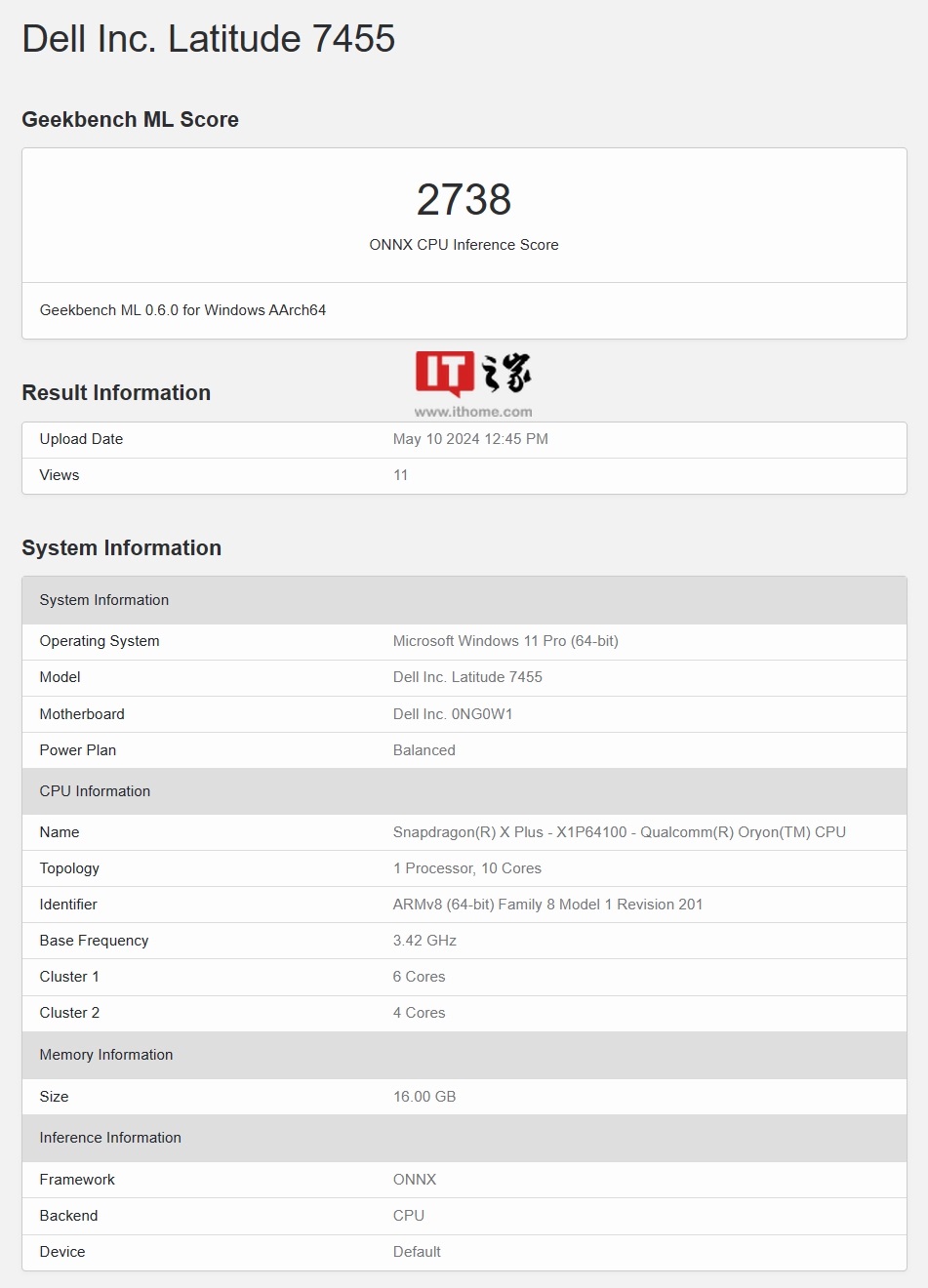 Ноутбук Dell Latitude 7455 с процессором Snapdragon X Plus появился в Geekbench