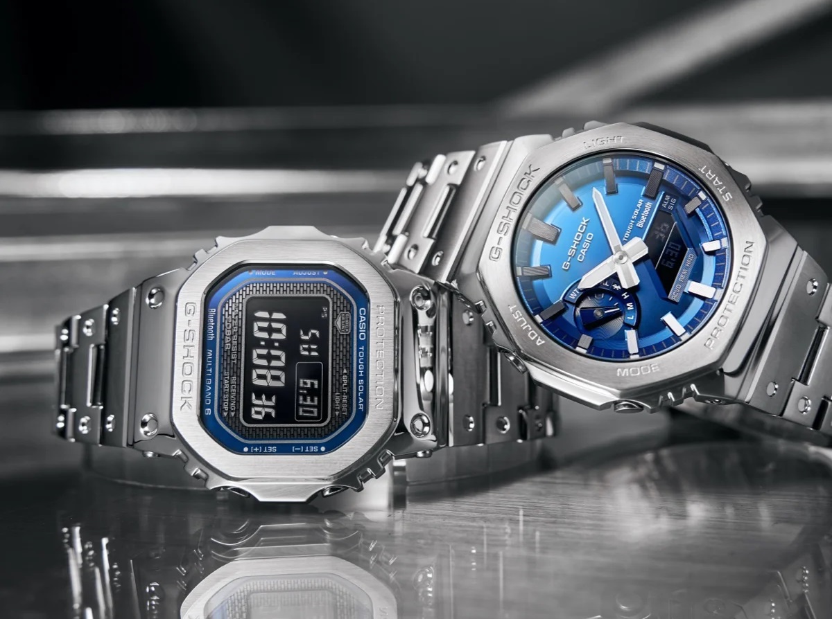металлические часы G-Shock GM-B2100AD-2A и G-Shock GMW-B5000D-2