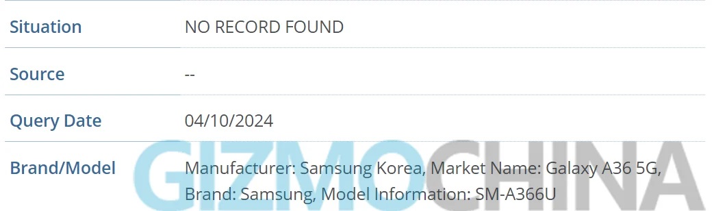 Samsung Galaxy A36 появился в базе данных IMEI