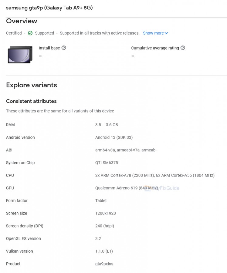 планшет Samsung Galaxy Tab A9+