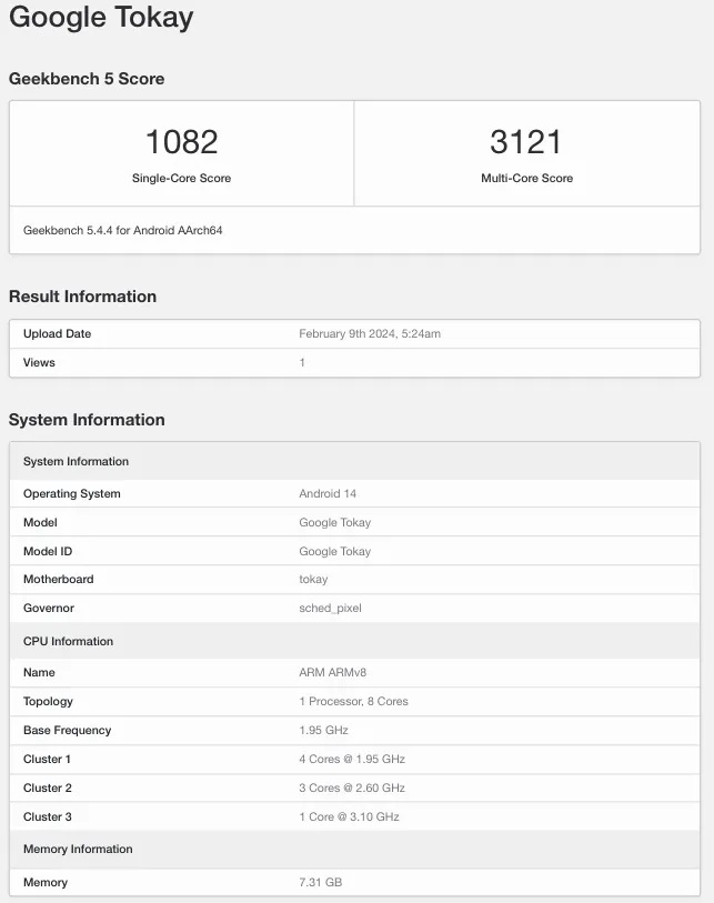 Новый смартфон Google с процессором Tensor G4 прошел тестирование в Geekbench