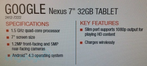 Google Nexus 7 2spec