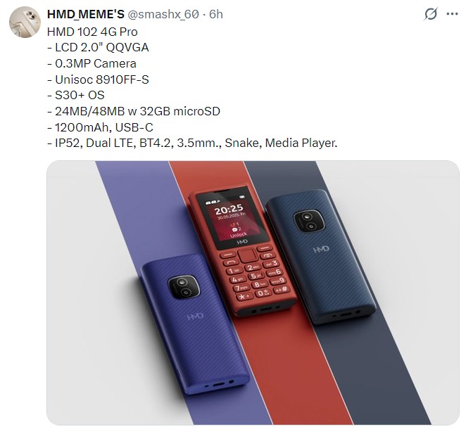 HMD 102 4G Pro
