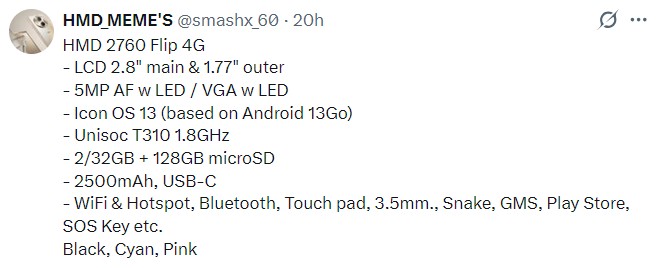 HMD 2760 Flip 4G