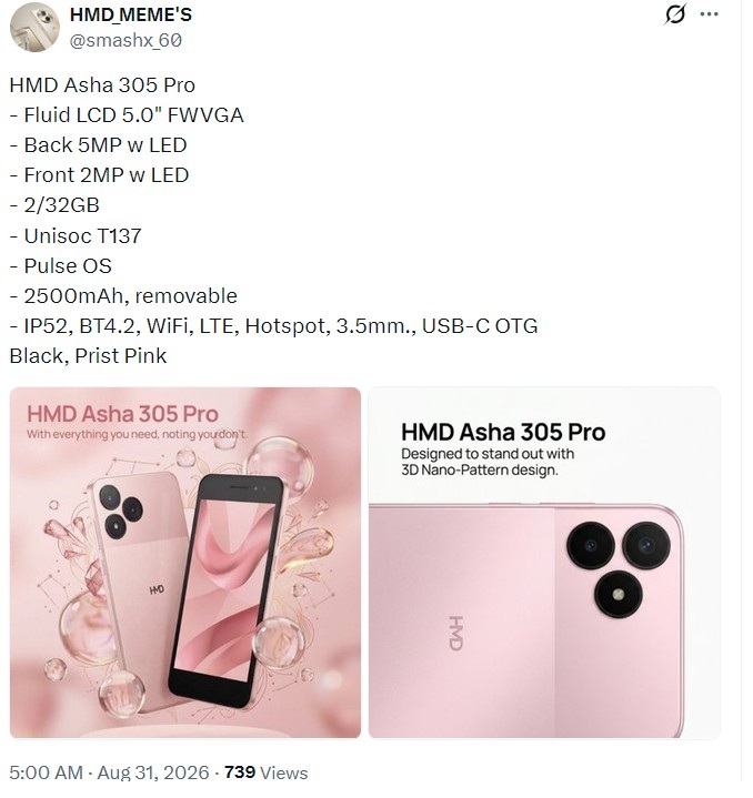 HMD Asha 305 Pro