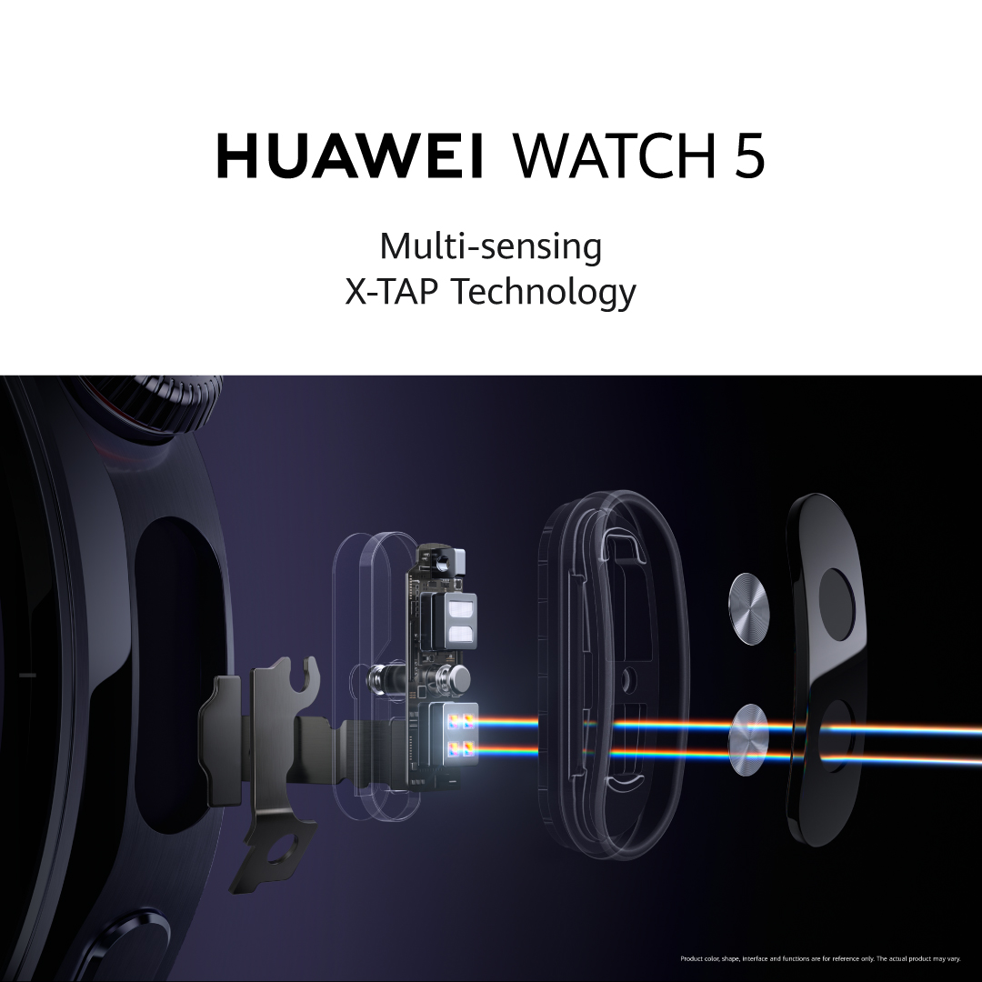 датчик X-Tap на Huawei Watch 5 для измерения показателей здоровья прикосновением пальца