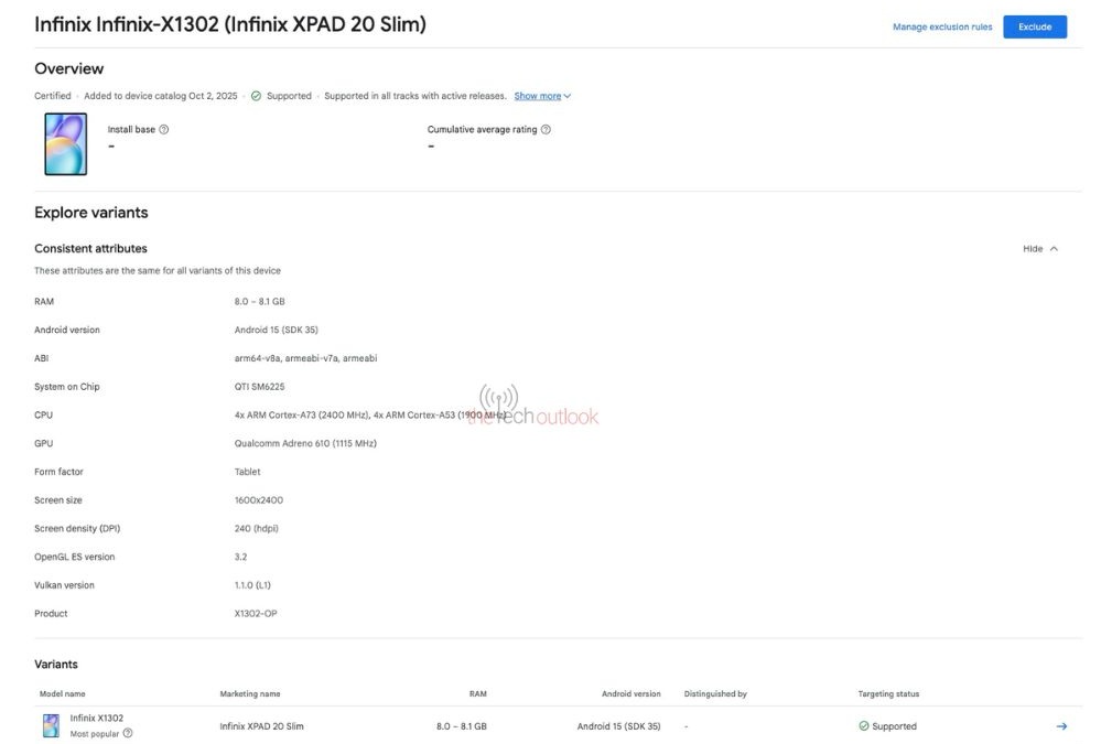 Infinix XPAD 20 Slim