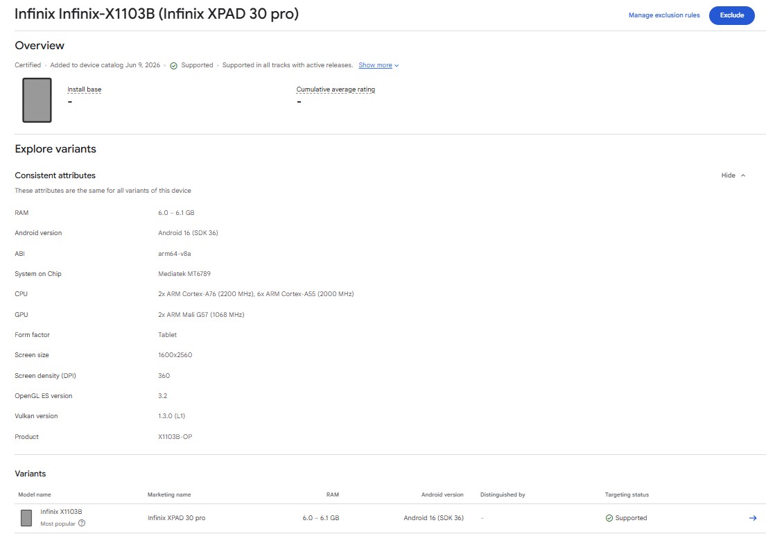 Infinix XPAD 30 Pro