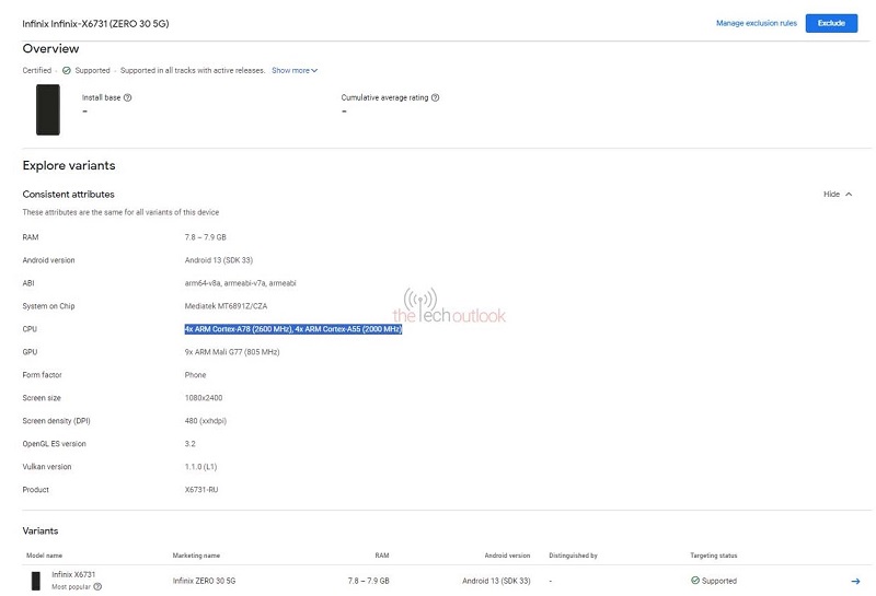 смартфон Infinix Zero 30 5G