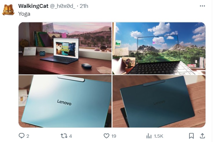 Новый ноутбук Lenovo YOGA появился на фото в преддверии дебюта