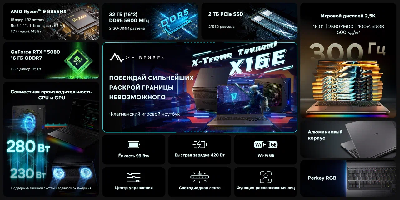 Игровые ноутбуки MAIBENBEN X16E и X15B анонсированы в России