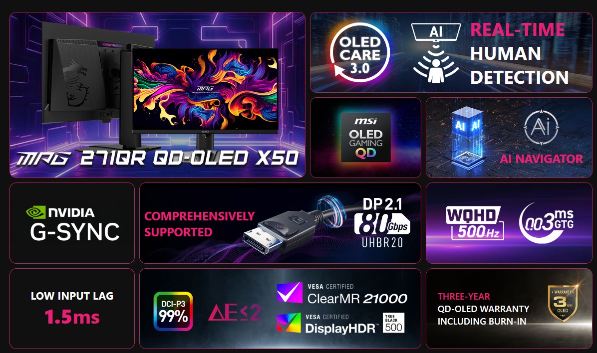 MSI MPG 271QR QD-OLED X50