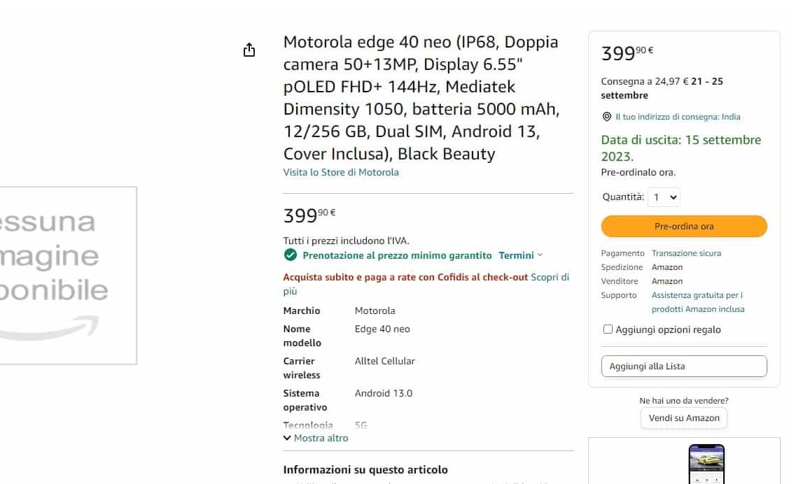 смартфон Motorola Edge 40 Neo характеристики