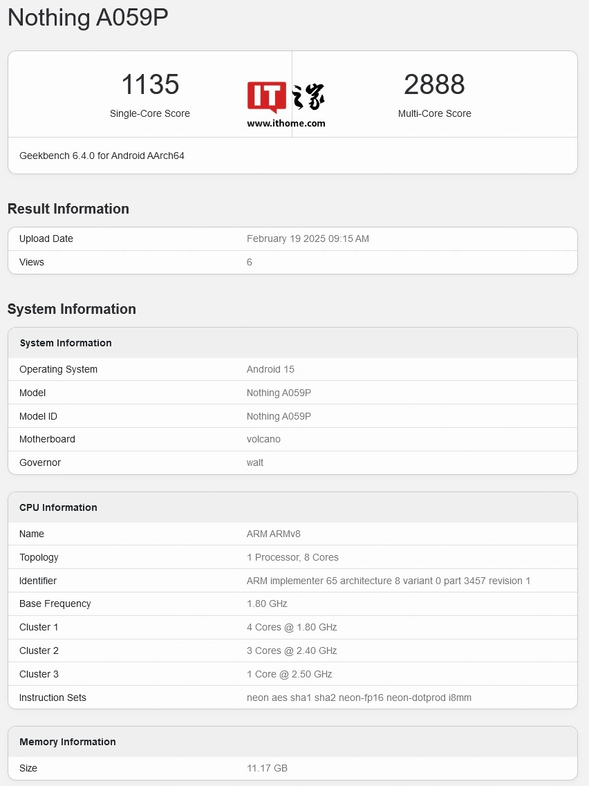 Nothing Phone 3a Pro протестирован в Geekbench в преддверии мартовского дебюта