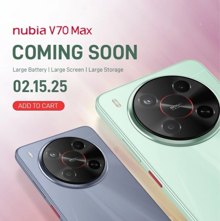 Nubia V70 Max с аккумулятором 6000 мАч дебютирует в середине февраля