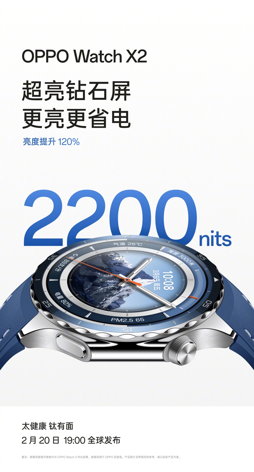 Часы OPPO Watch X2 получат 1,5-дюймовый экран с яркостью 2200 нит