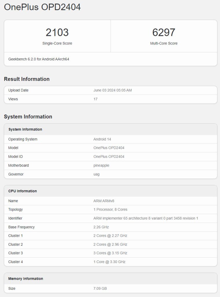 OnePlus Pad 2 прошел тестирование в Geekbench