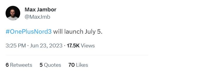 смартфон OnePlus Nord 3 дата анонса