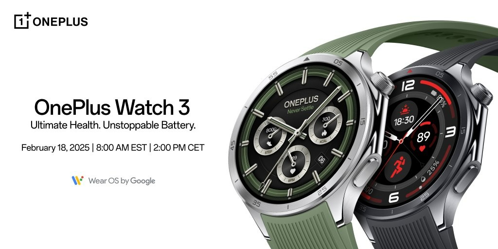 OnePlus Watch 3 дебютируют на глобальном рынке 18 февраля