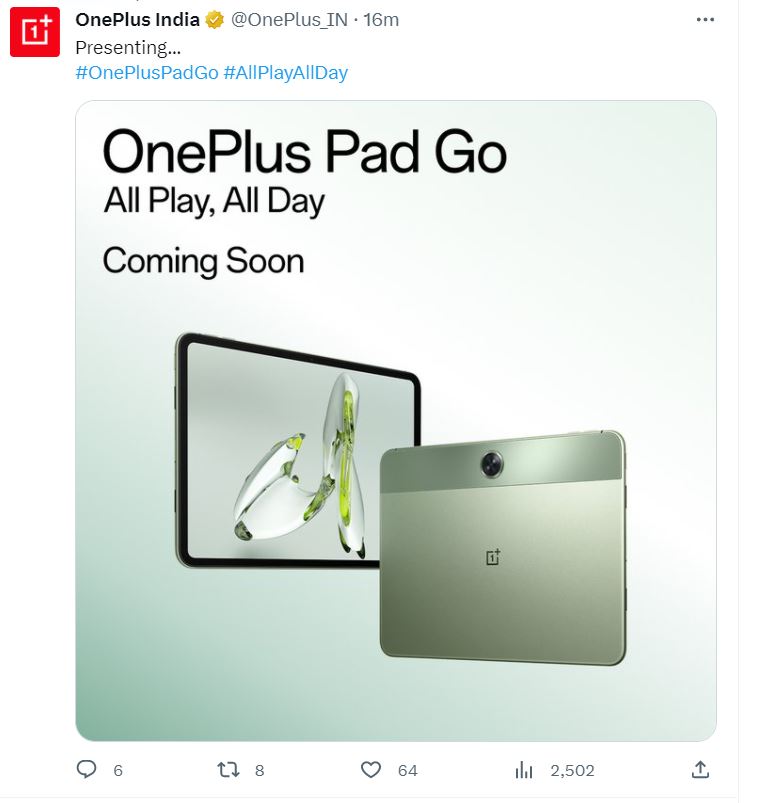 планшет OnePlus Pad Go