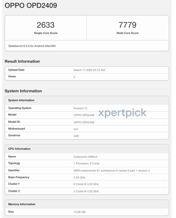 Новый планшет OPPO Pad 4 Pro протестирован в Geekbench
