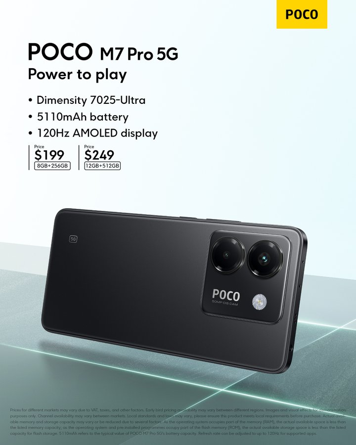 Xiaomi выпустила новую версию Poco M7 Pro 5G в цвете Classic Black