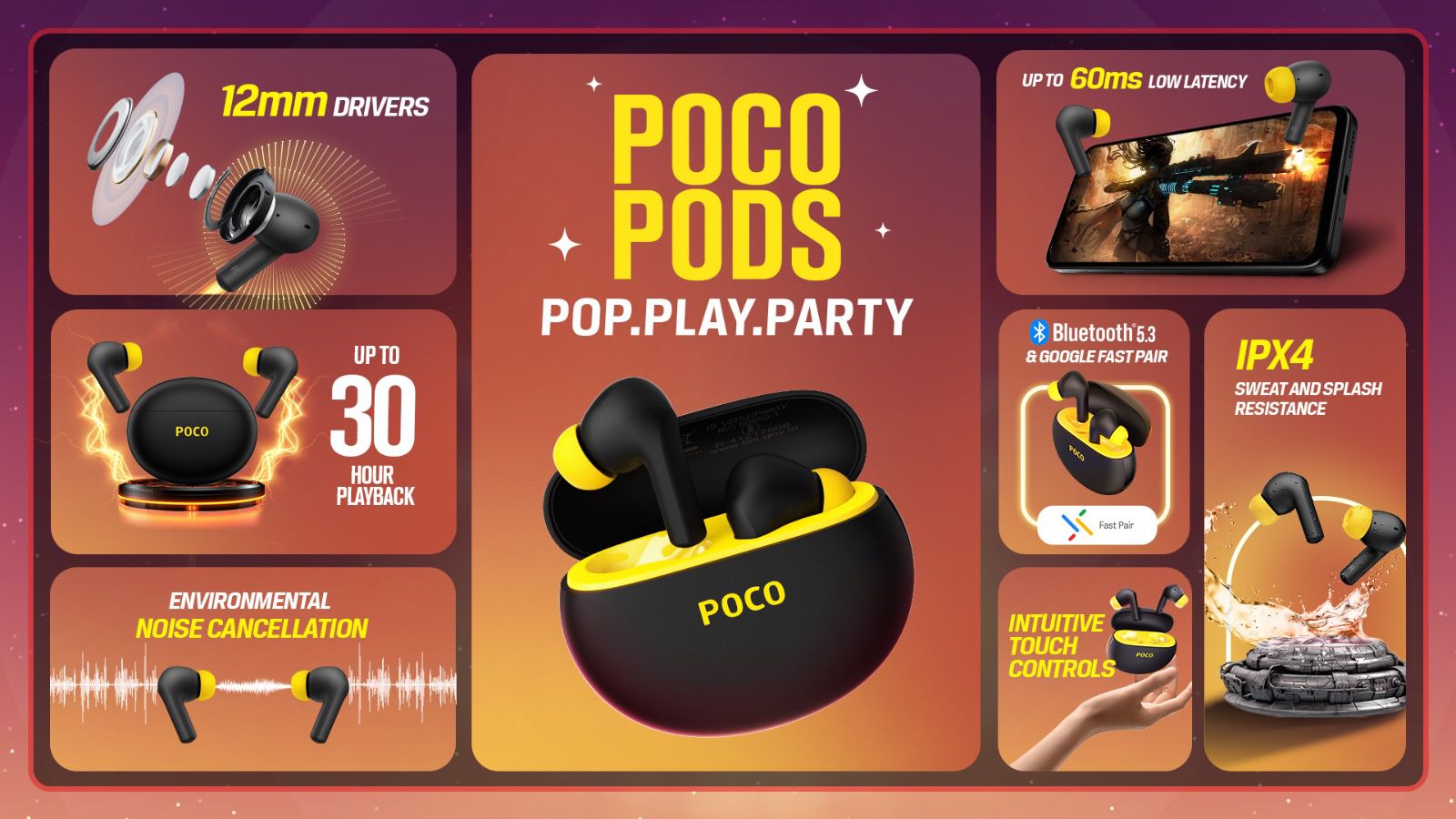беспроводные наушники POCO Pods