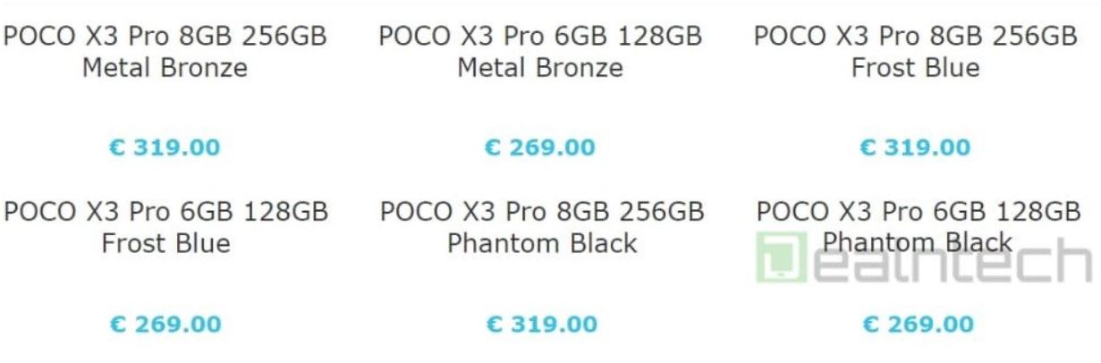 POCO X3 Pro цены и изображения 