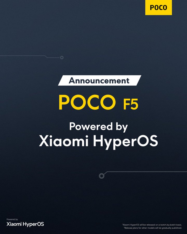 Xiaomi выпускает HyperOS для смартфона Poco F5