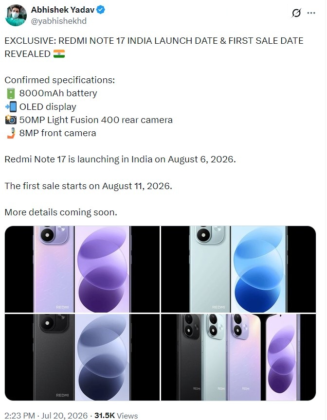 REDMI Note 17