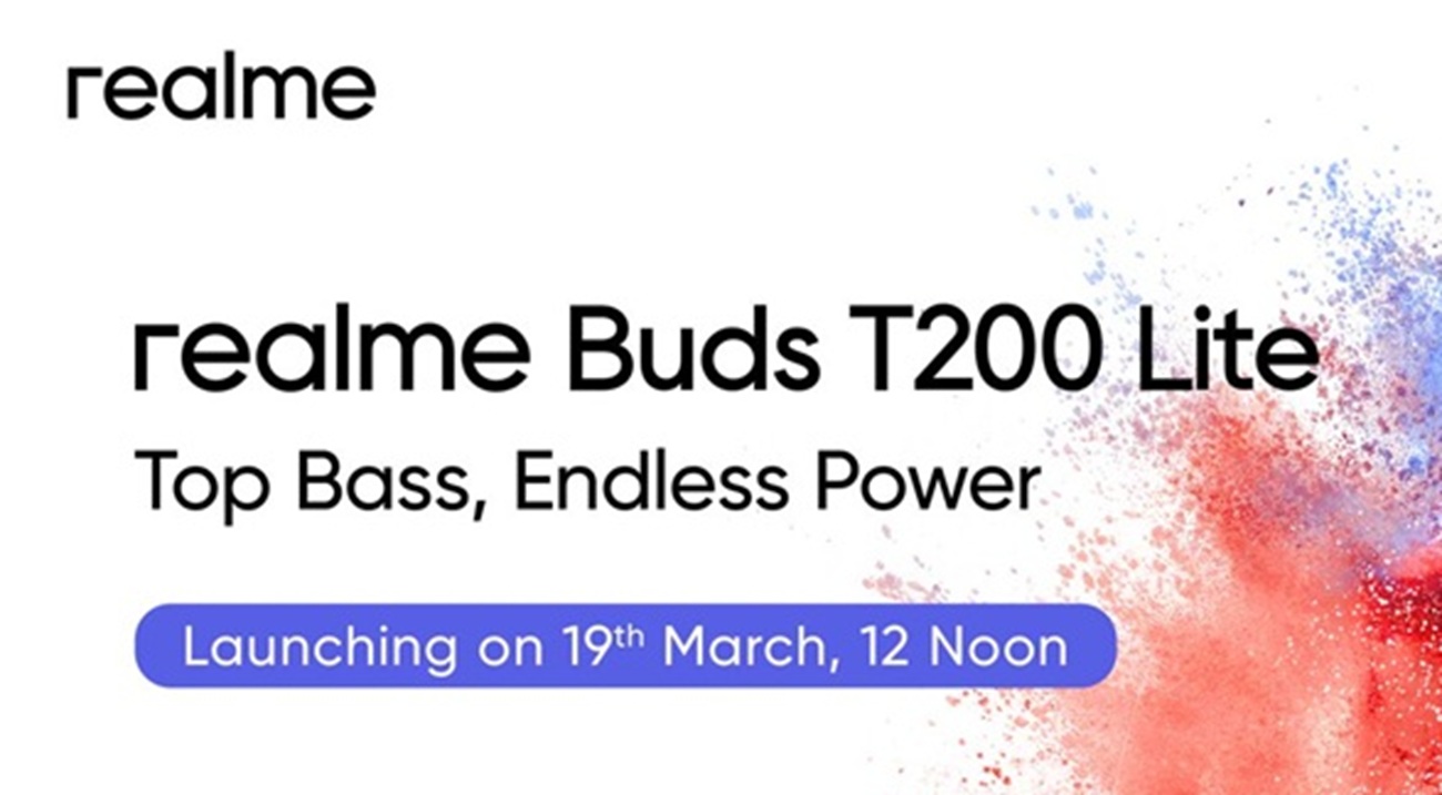 Беспроводные наушники Realme Buds T200 Lite дебютируют в марте