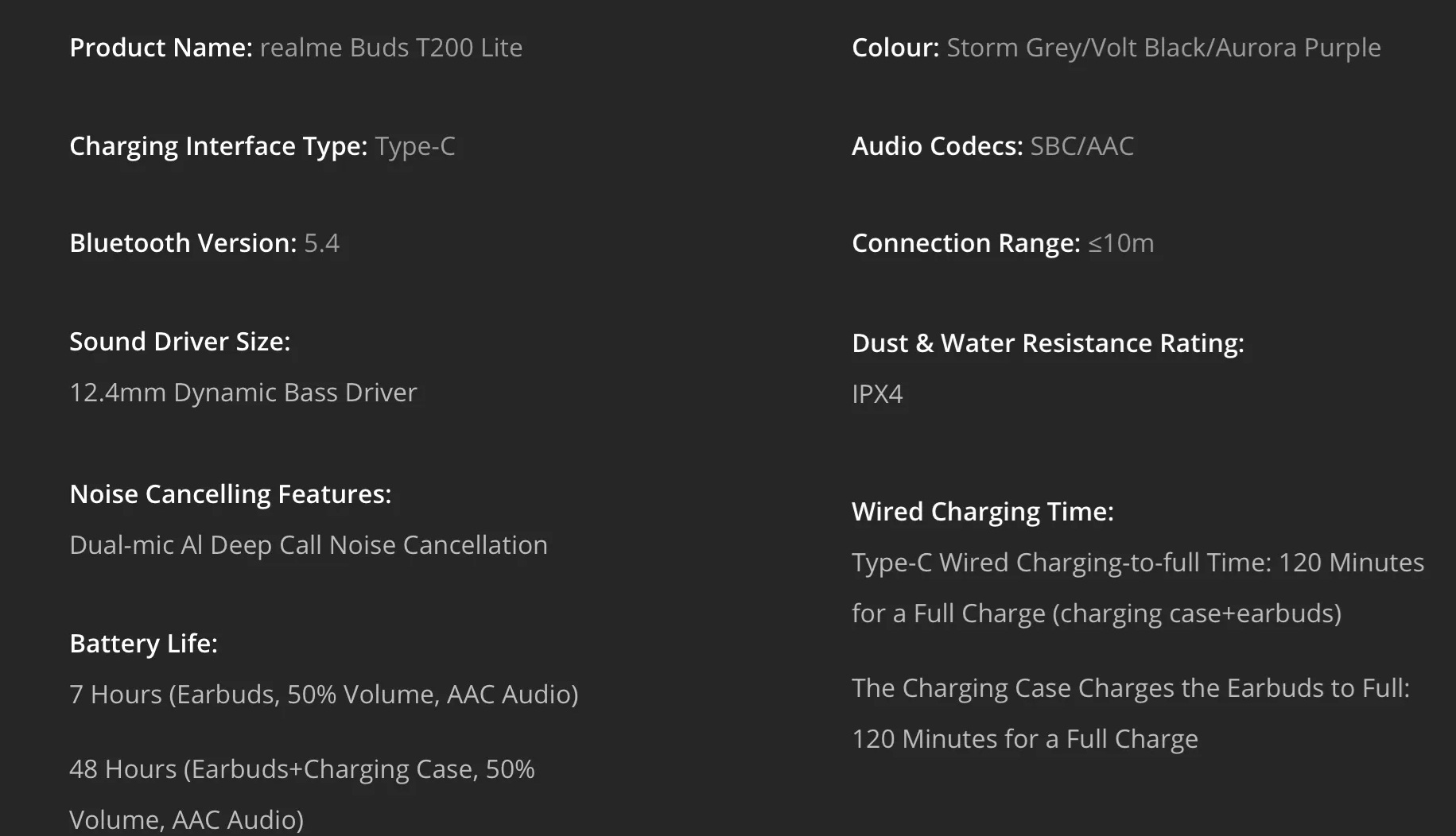 Realme Buds T200 Lite