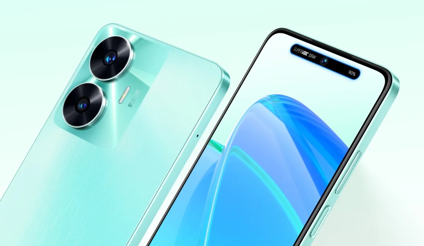 смартфон Realme C55 в зеленом цвете