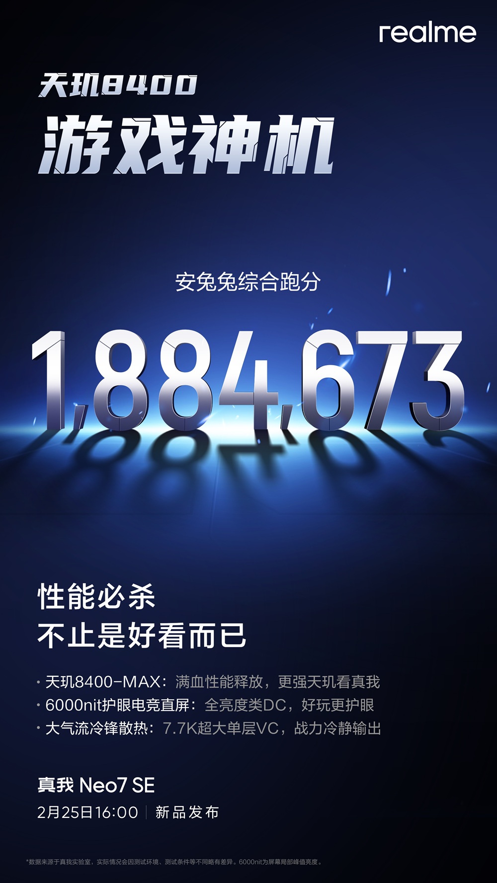 Realme Neo7 SE на базе Dimensity 8400-MAX протестирован в AnTuTu