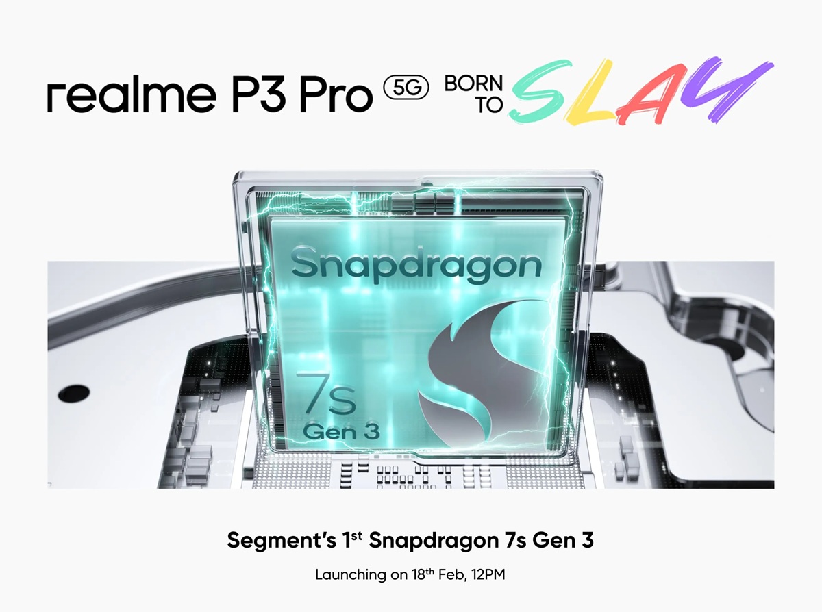 Realme P3 Pro с процессором Snapdragon 7s Gen 3 дебютирует 18 февраля