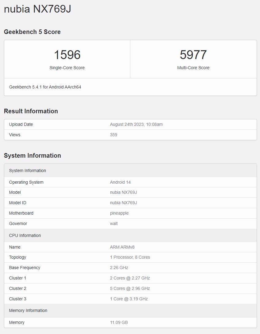 Red Magic 9 в Geekbench