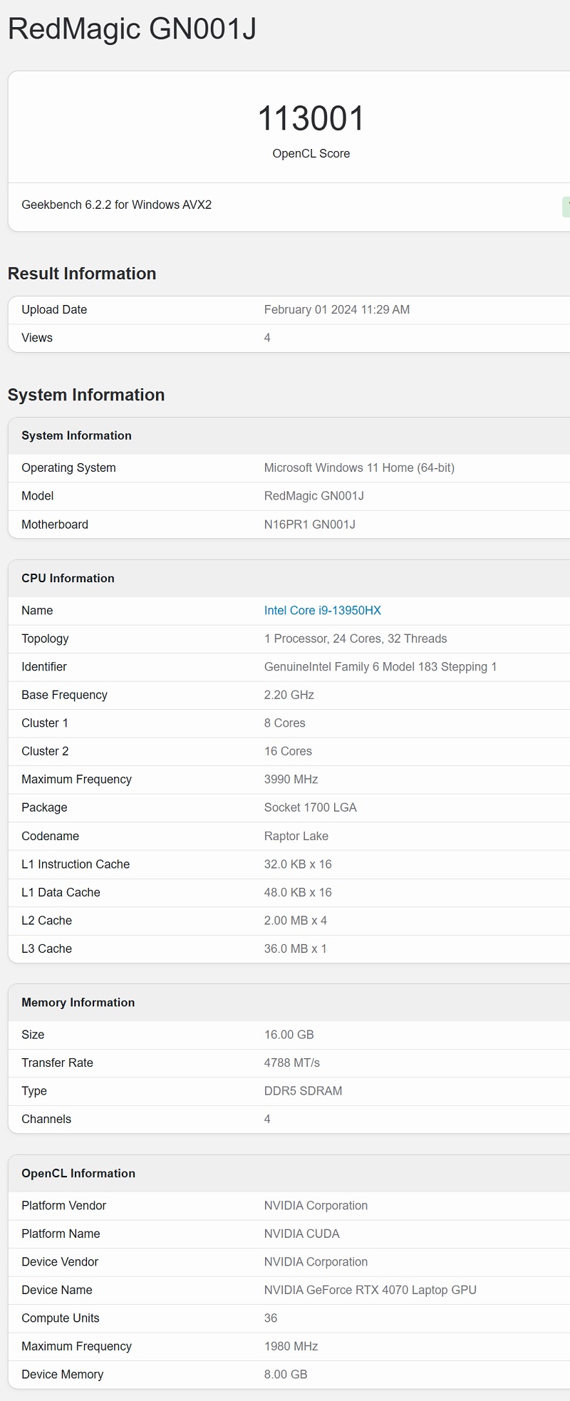 ноутбук Redmagic Gaming Notebook