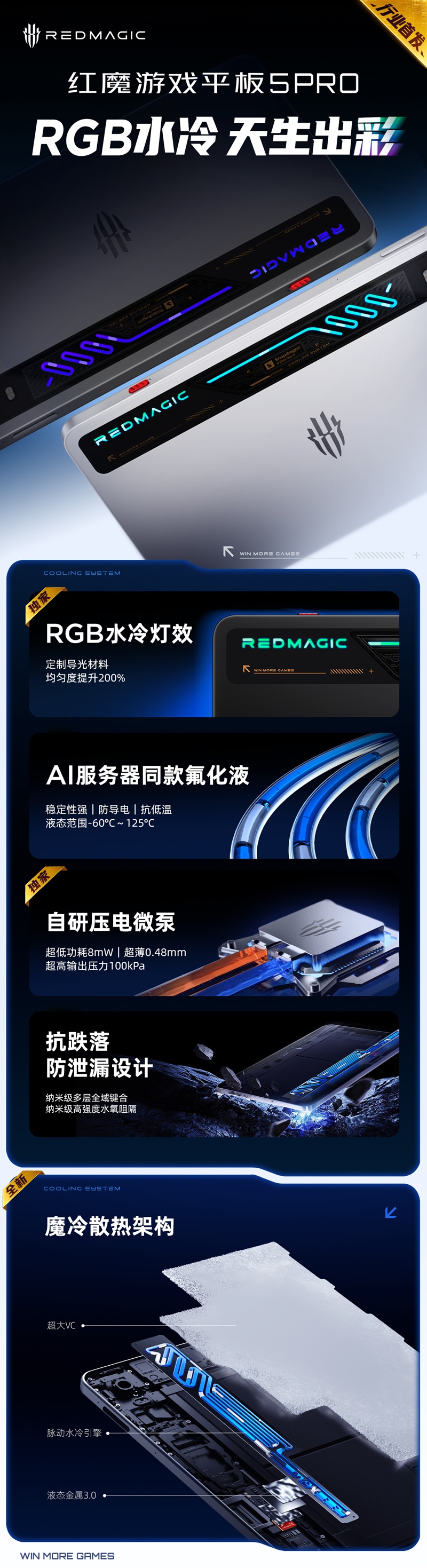 система водяного охлаждения Red Magic Gaming Tablet 5 Pro