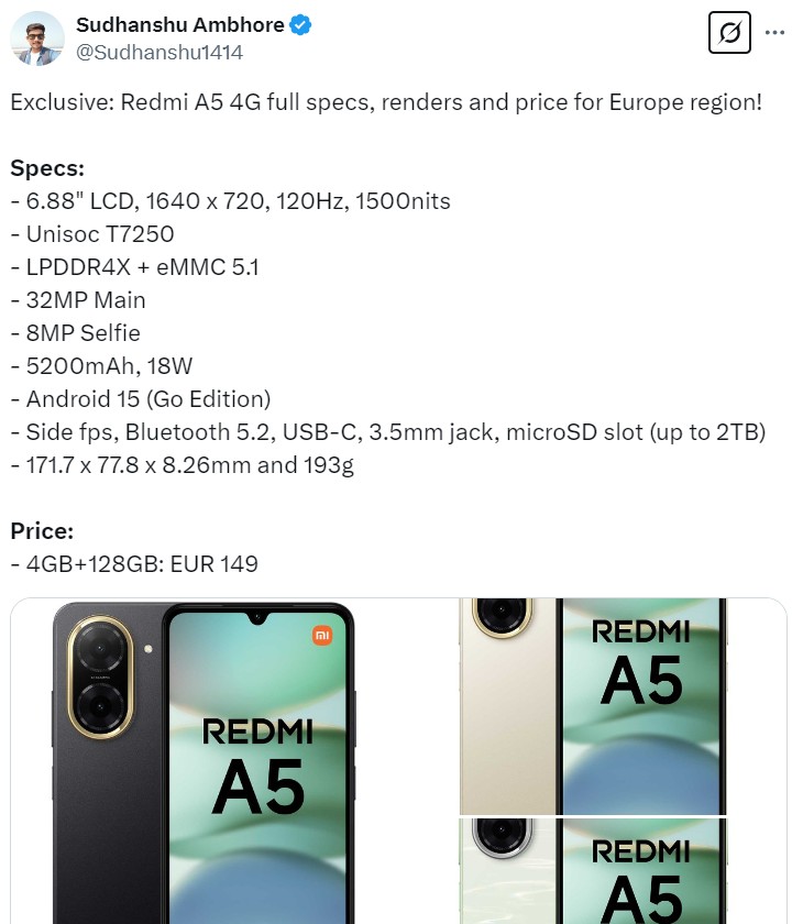 Redmi A5 4G