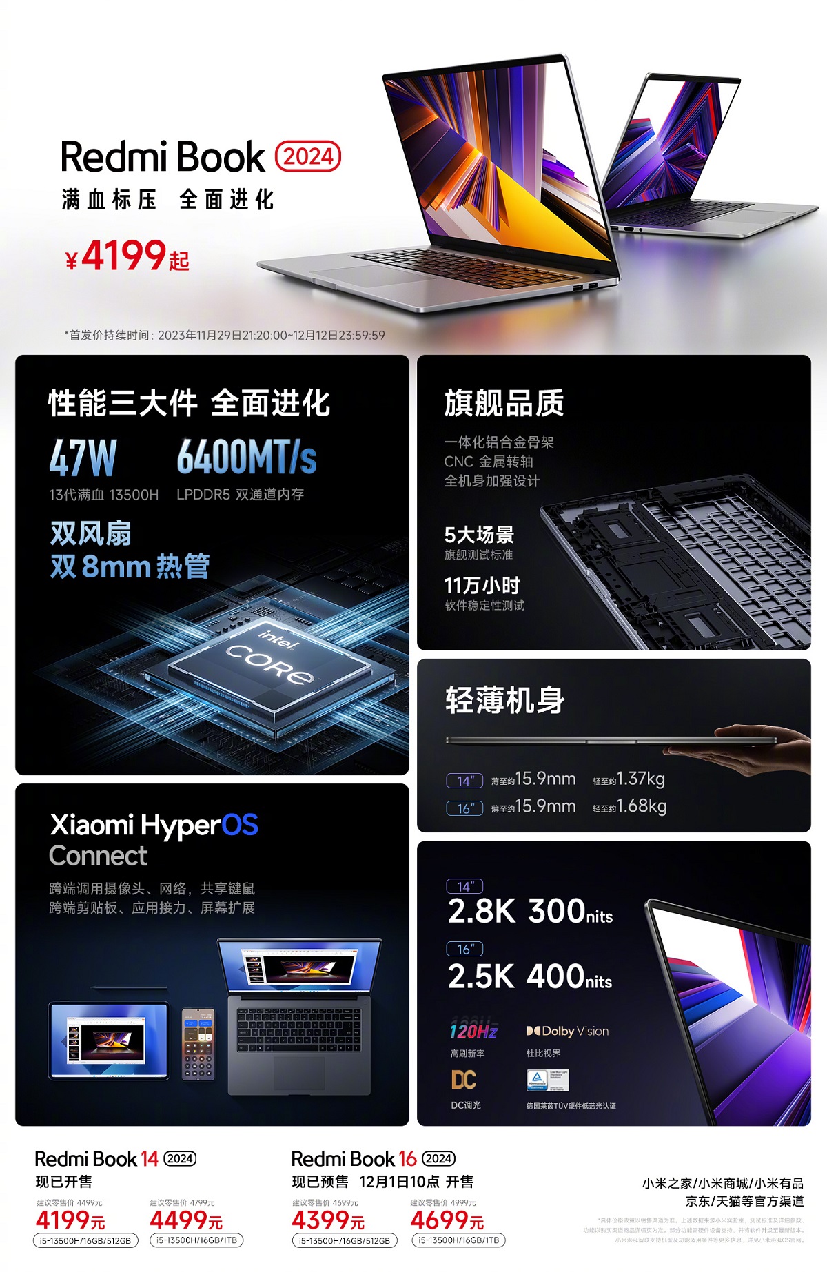 ноутбук Redmi Book 14 2024 и Redmi Book 16 2024