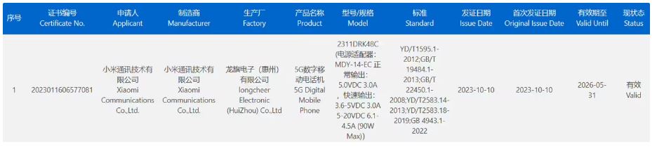 Redmi K70 сертификация 3C