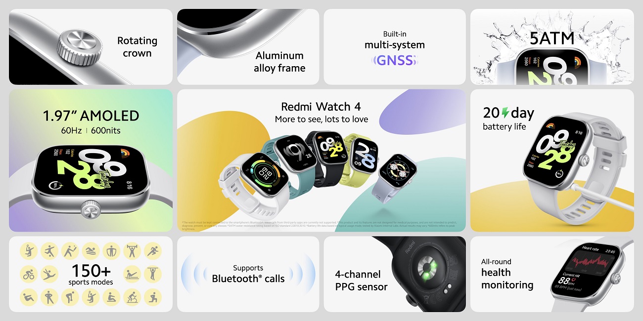 Часы Redmi Watch 4 представлены на глобальном рынке